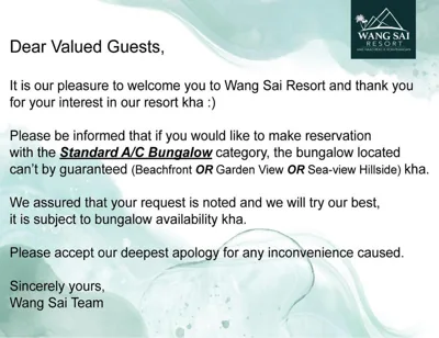 Standard Bungalow with Air Conditioning — Wang Sai Resort - SHA Plus